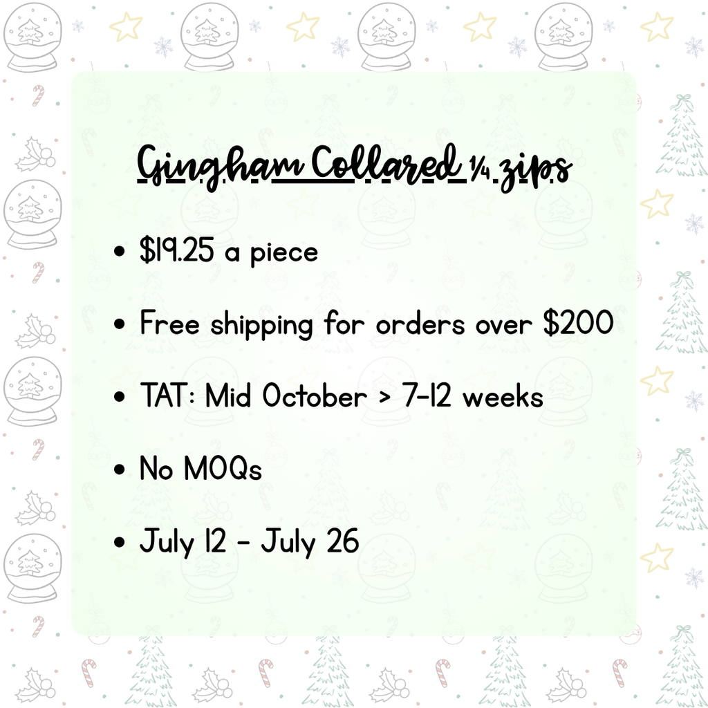 KIDS Gingham Collared 1/4 Zips Pre-Order