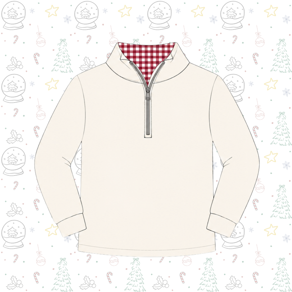 ADULTS Gingham Collared 1/4 Zips Pre-Order