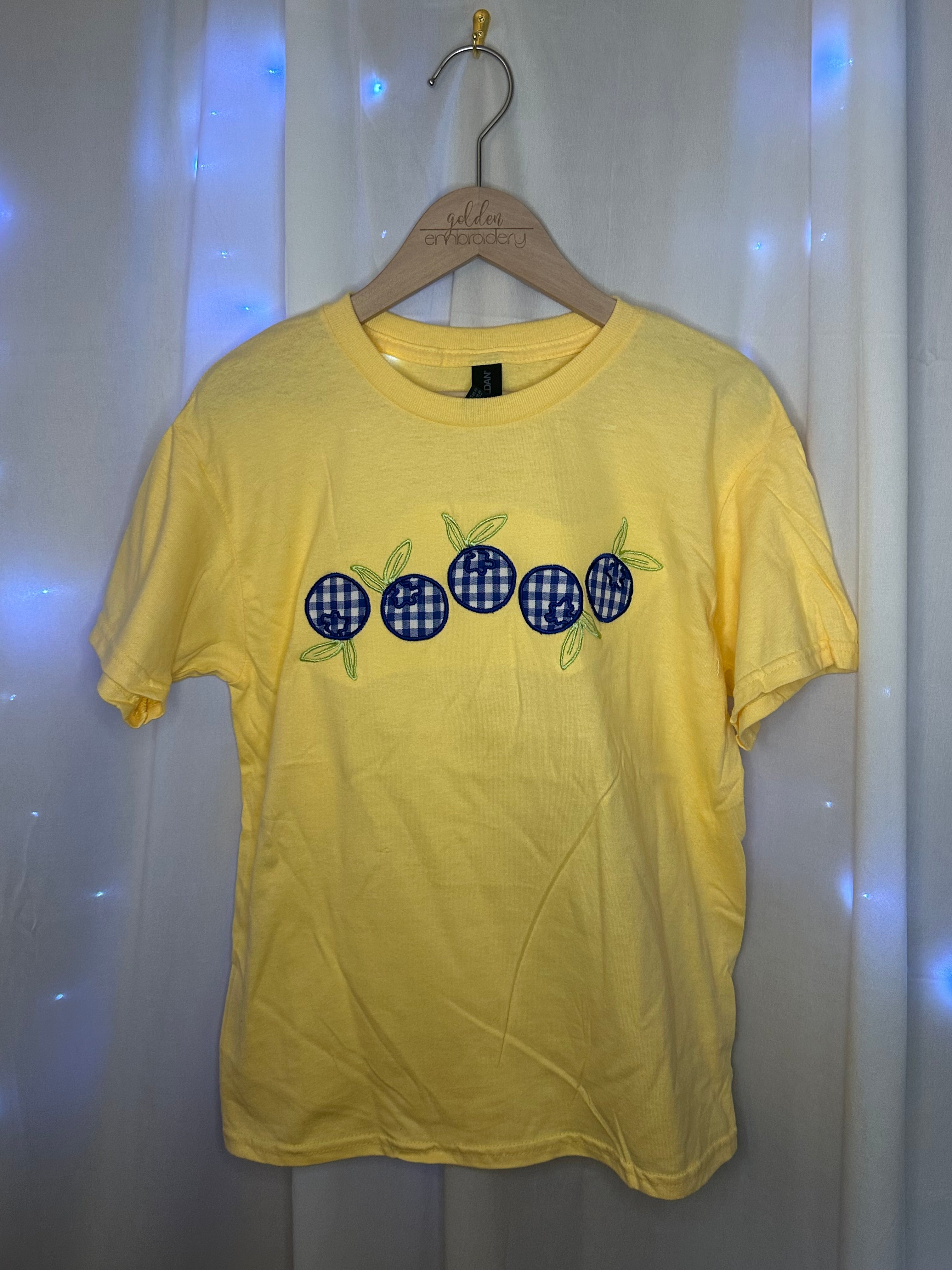 Kids Gingham Blueberry Tee