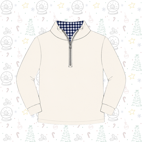 ADULTS Gingham Collared 1/4 Zips Pre-Order