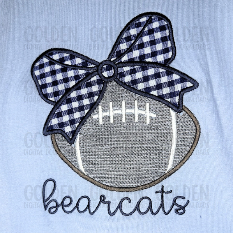 Football Bow Applique
